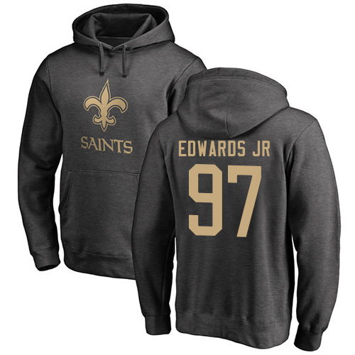 Men New Orleans Saints Ash Mario Edwards Jr One Color NFL Football #97 Pullover Hoodie Sweatshirts->new orleans saints->NFL Jersey